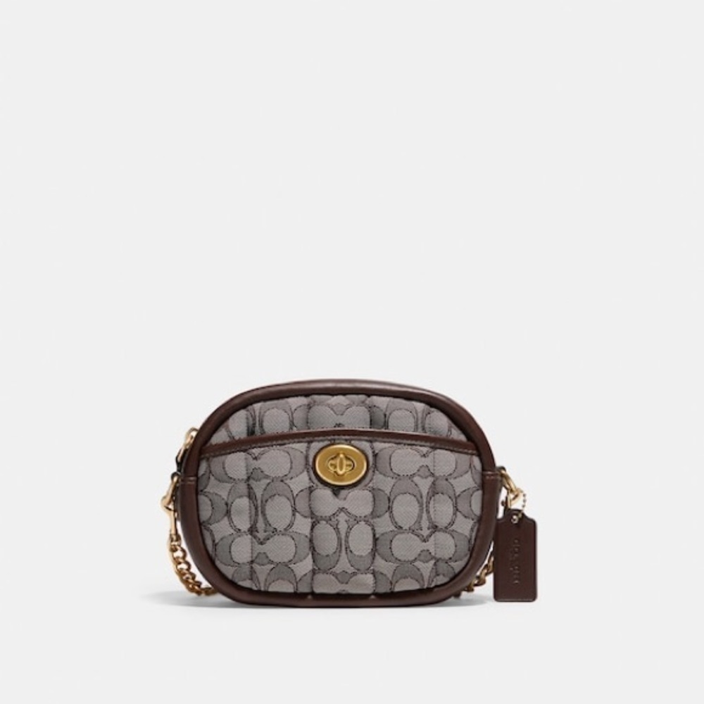 Coach Small Camera Bag In Signature Jacquard With Quilting